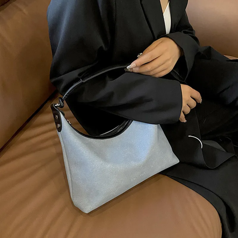 JANE KLAIN Synthetic Leather Handbag Shoulder Bag Regular Women's Light Blue/Khaki/Dark Gray-2