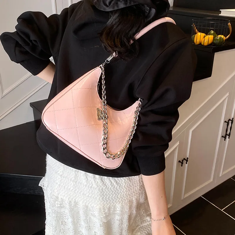 JANE KLAIN Synthetic Leather Underarm Shoulder Bag Women's Black/White/Silver/Pink-18