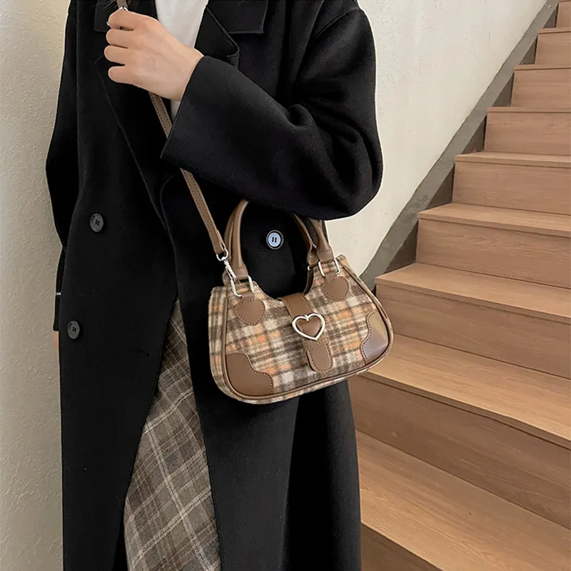 JANE KLAIN Fabric With PU Shoulder Bag Crossbody Bag Handbag Regular Women's Brown/Black-1