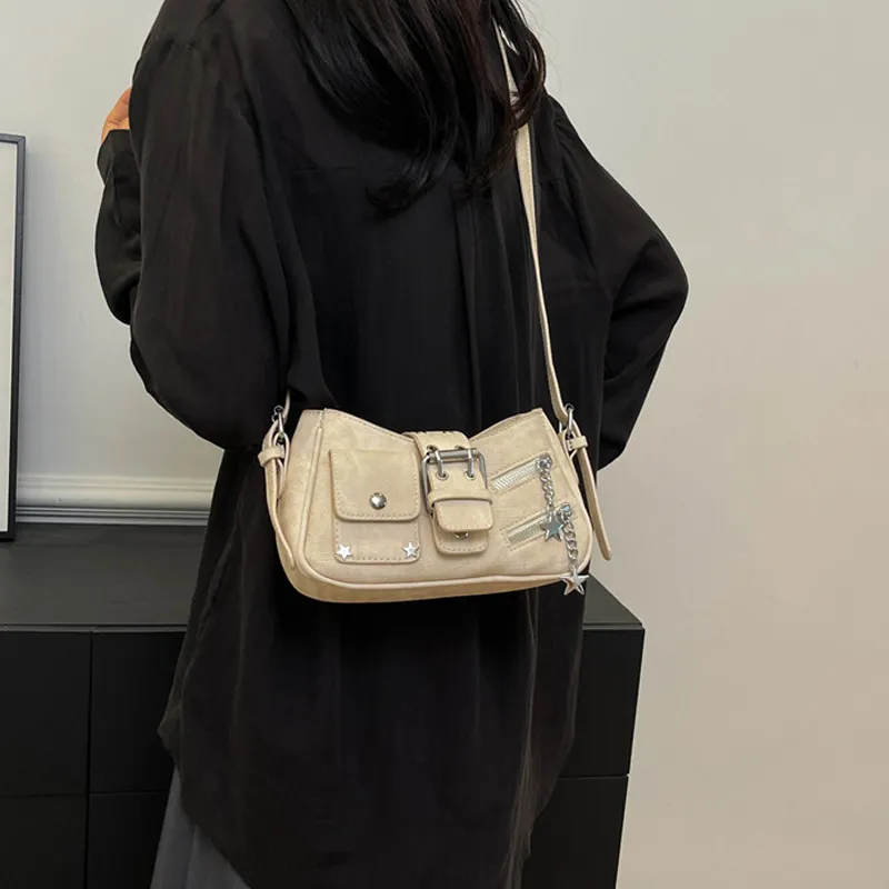 JANE KLAIN Synthetic Leather Shoulder Bag Regular Women's Light Blue/Dark Blue/Khaki/Ecru-16