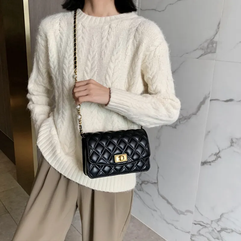 JANE KLAIN PU Shoulder Bag Crossbody Bag Regular Unisex Black/White-1