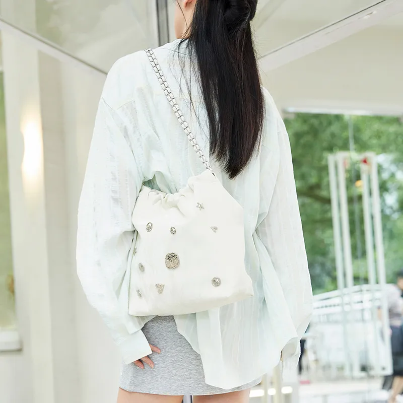 JANE KLAIN PU Shoulder Bag Tote Bag Shopping Bag Shoulder Bag Women's White/Silver/Pink/Black-3