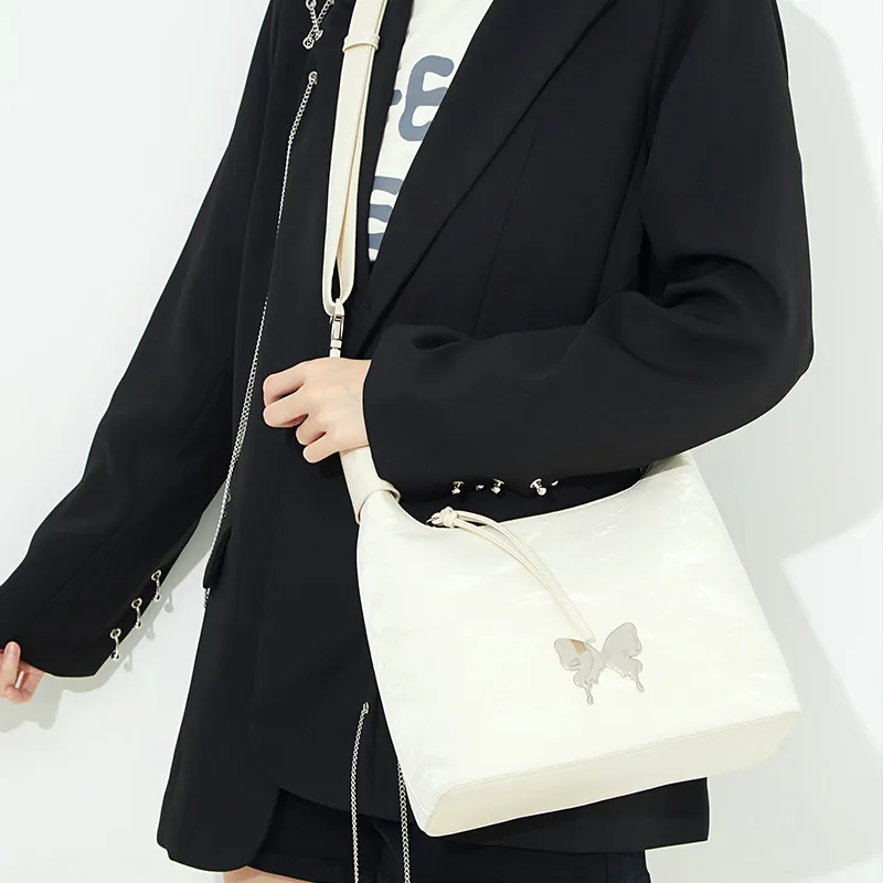 JANE KLAIN Synthetic Leather Shoulder Bag, Crossbody Bag, Handbag Regular Women's White/Black/Brown-5
