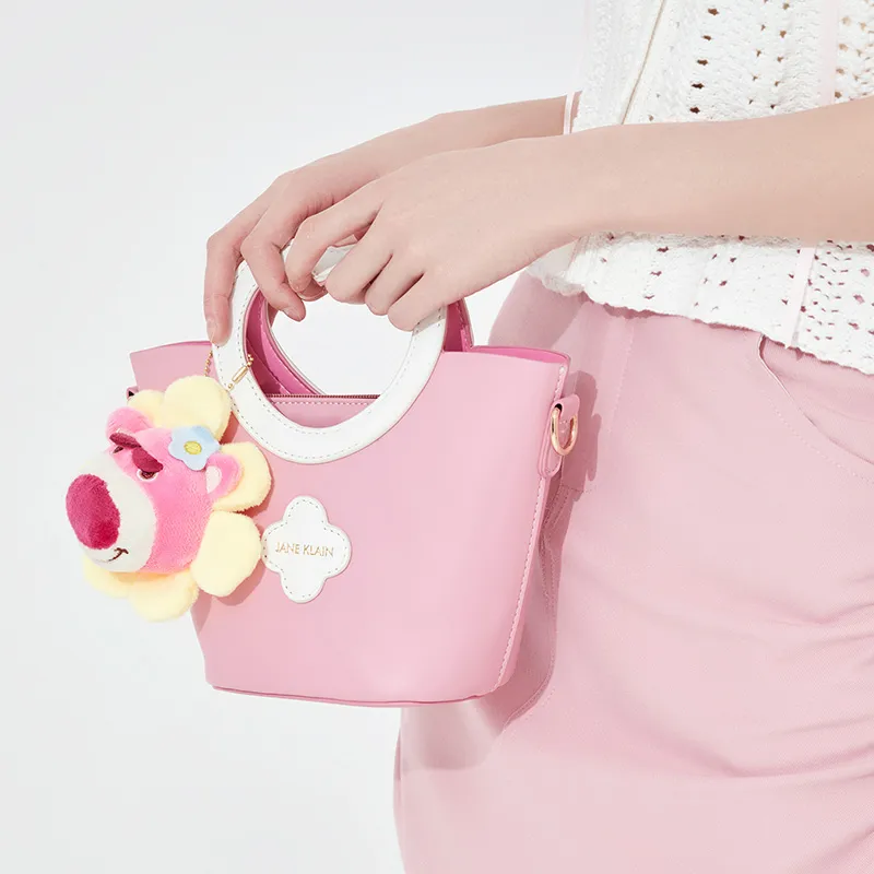 JANE KLAIN Synthetic Leather Handbag, Shoulder Bag, Crossbody Bag Women's Cream Sweet White/Pink Sweetheart-2
