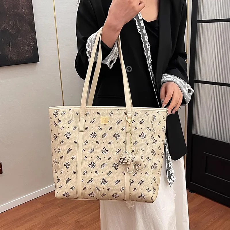 JANE KLAIN Synthetic Leather Tote Handbag Shoulder Bag Tubas Women's Caramel/Milk White/Pink/Black-25