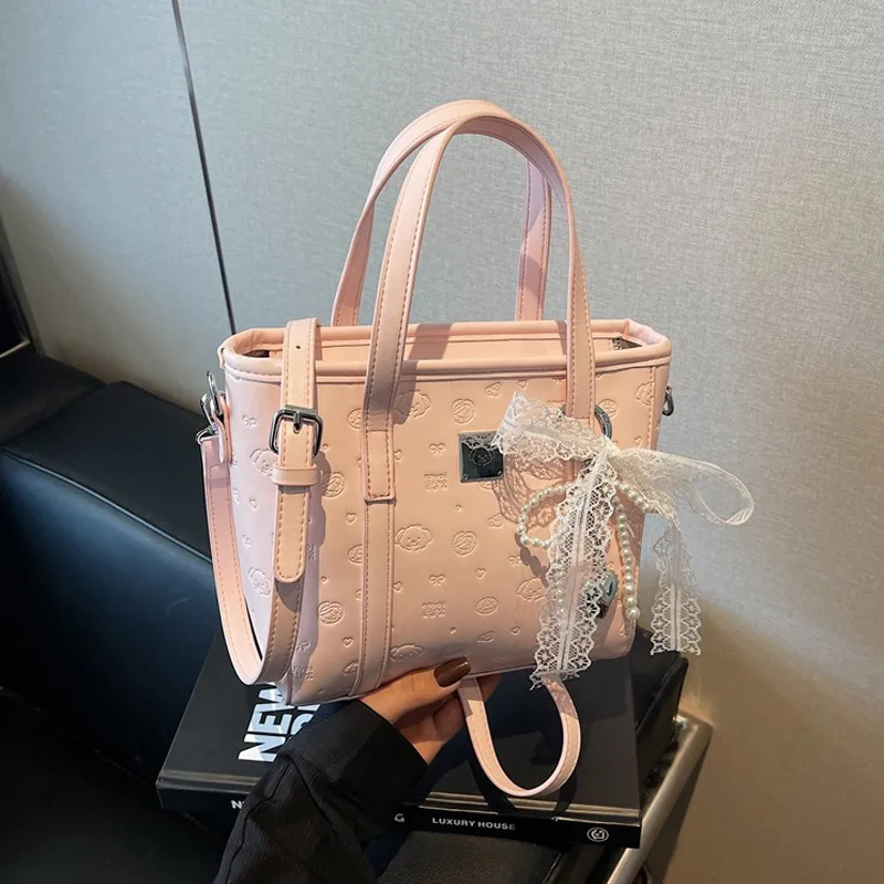 JANE KLAIN Synthetic Leather Shoulder Bag, Crossbody Bag, Handbag Regular Women's Ecru/Pink/Black-10