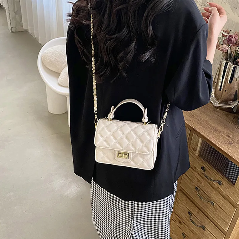 JANE KLAIN Synthetic Leather Small Square Bag, One Shoulder Handbag Women's White/Black/Silver-8