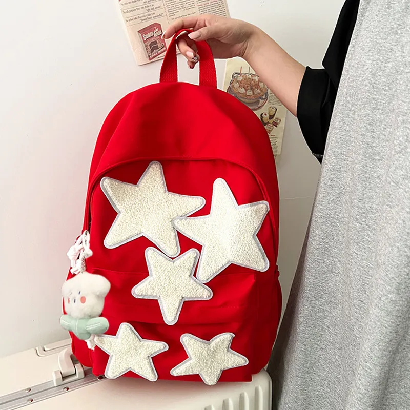 JANE KLAIN Canvas Backpack Large Size Women's Pink/Blue/Red-9