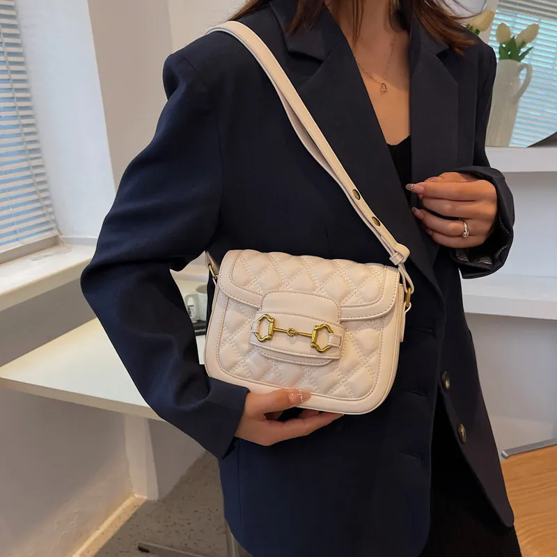 JANE KLAIN Synthetic Leather Shoulder Bag Crossbody Bag Regular Women's White/Brown-13