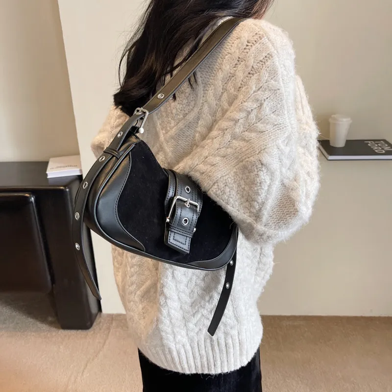 JANE KLAIN PU Shoulder Bag Crossbody Bag Small Square Bag Regular Women's Black/Brown-1