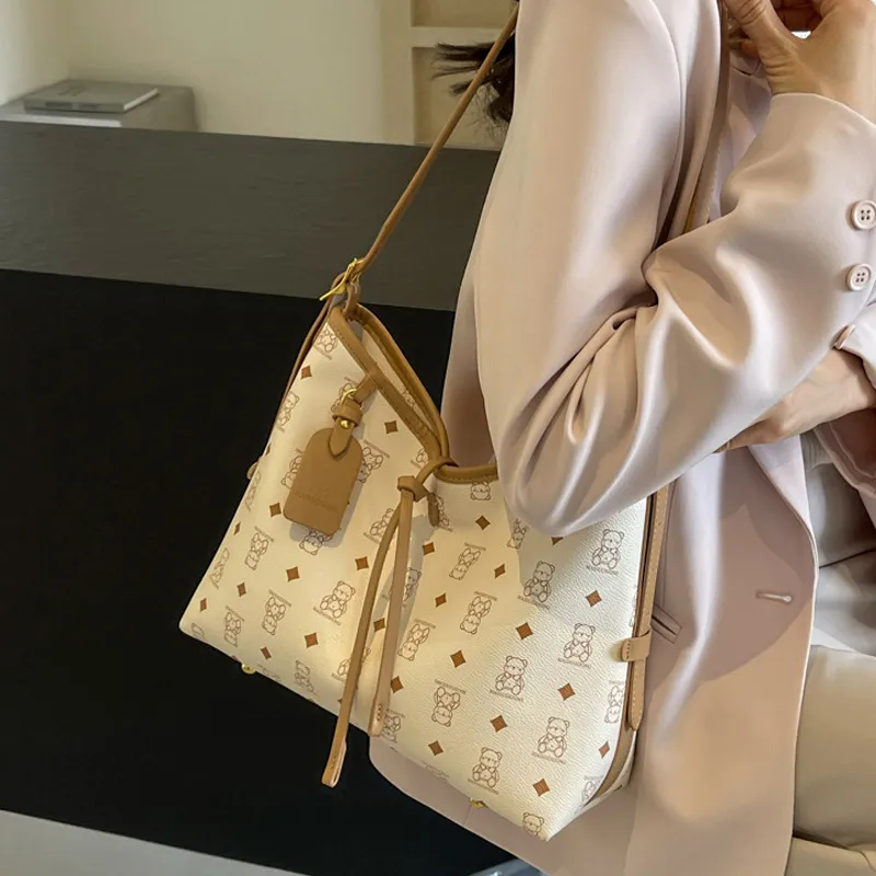 JANE KLAIN Synthetic Leather Shoulder Bag Regular Women's Light Brown/Pink/Black/Ecru-14