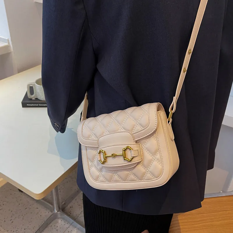 JANE KLAIN Synthetic Leather Shoulder Bag Crossbody Bag Regular Women's White/Brown-16