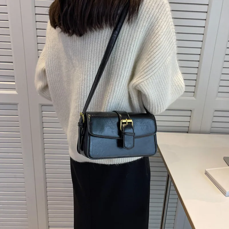 JANE KLAIN PU Small Square Bag Shoulder Bag Women's Black/Coffee/White-3