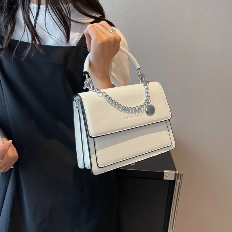 JANE KLAIN PU Small Square Bag Crossbody Handbag Regular Women's White/Black-6