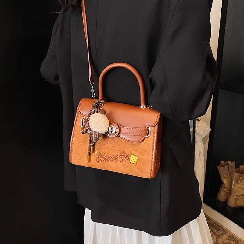 JANE KLAIN Synthetic Leather Handbag Regular Women's Brown/Coffee-1