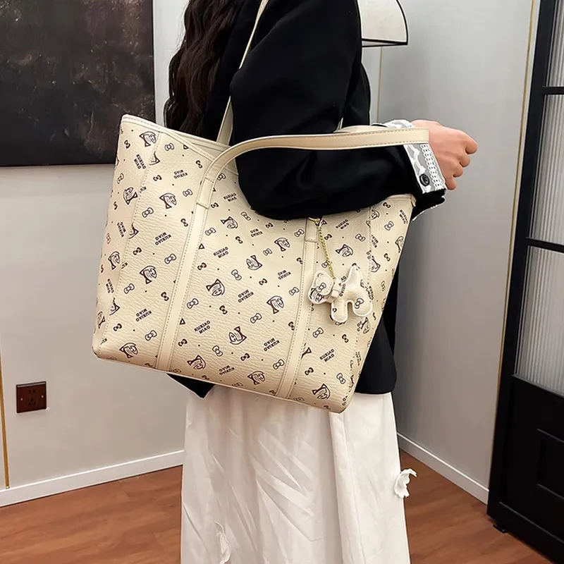 JANE KLAIN Synthetic Leather Tote Handbag Shoulder Bag Tubas Women's Caramel/Milk White/Pink/Black-27