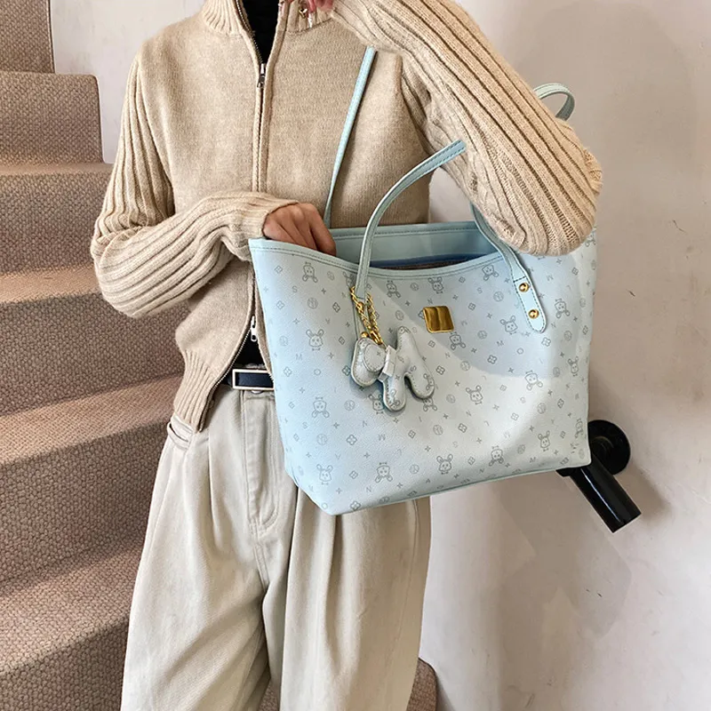 JANE KLAIN Synthetic Leather, Textile Mosaic Tote Bag, Shopping Bag, Shoulder Bag Regular Women's Ecru/Pink/Blue-16