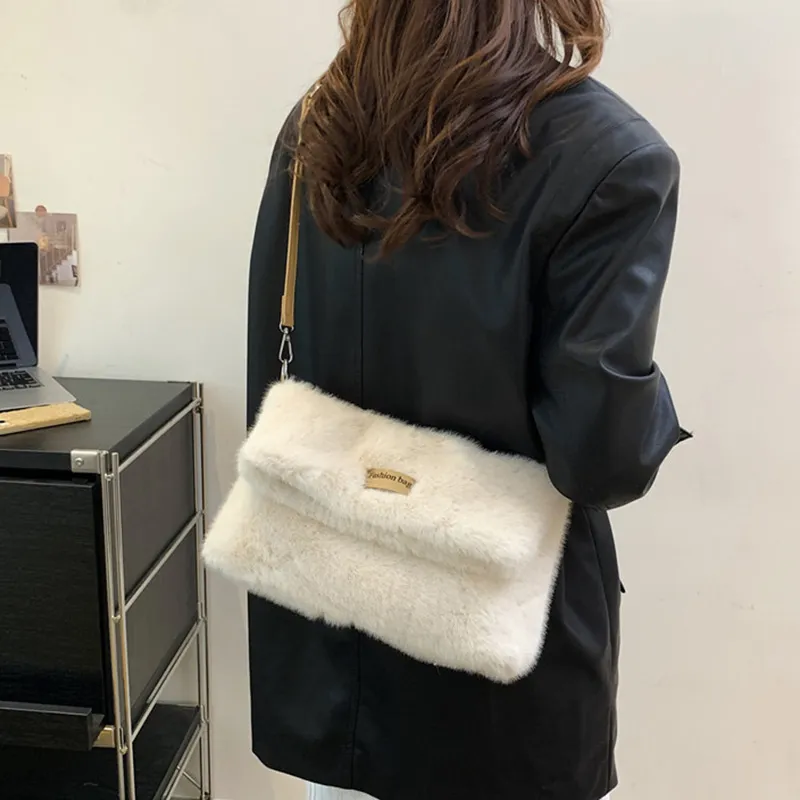 JANE KLAIN Fabric With Synthetic Leather Shoulder Bag Crossbody Bag Women's White/Black/Khaki/Coffee-4