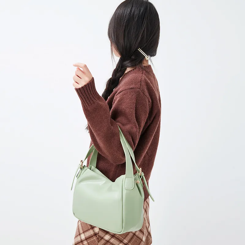 JANE KLAIN Synthetic Leather Underarm Shoulder Bag Women's White/Green/Black-5