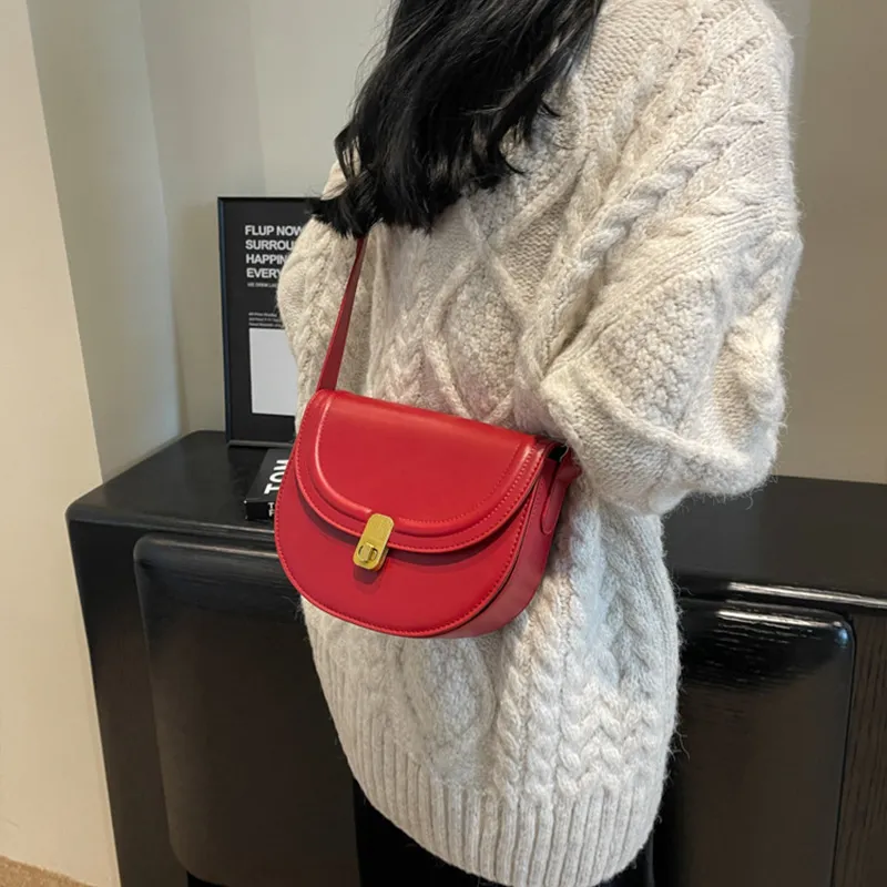 JANE KLAIN Synthetic Leather Small Square Bag, Crossbody Bag, Shoulder Bag Regular Unisex Black/White/Red/Coffee-11