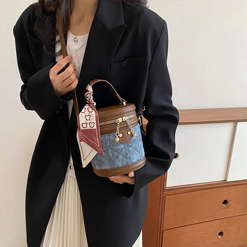 JANE KLAIN PU Bucket Bag, Crossbody Handbag Regular Women's Blue/Black/Brown-13