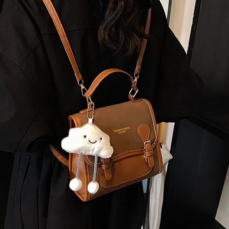 JANE KLAIN Synthetic Leather Backpack Regular Women's Brown/Khaki/Coffee-12