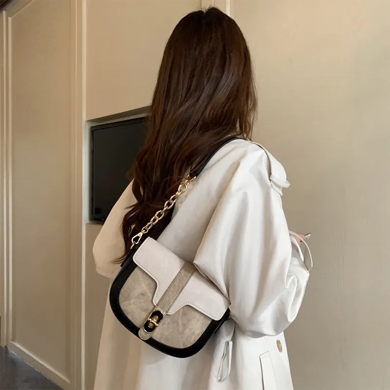 JANE KLAIN Synthetic Leather Saddle Bag Shoulder Bag Crossbody Bag Regular Women's Ink Black-1