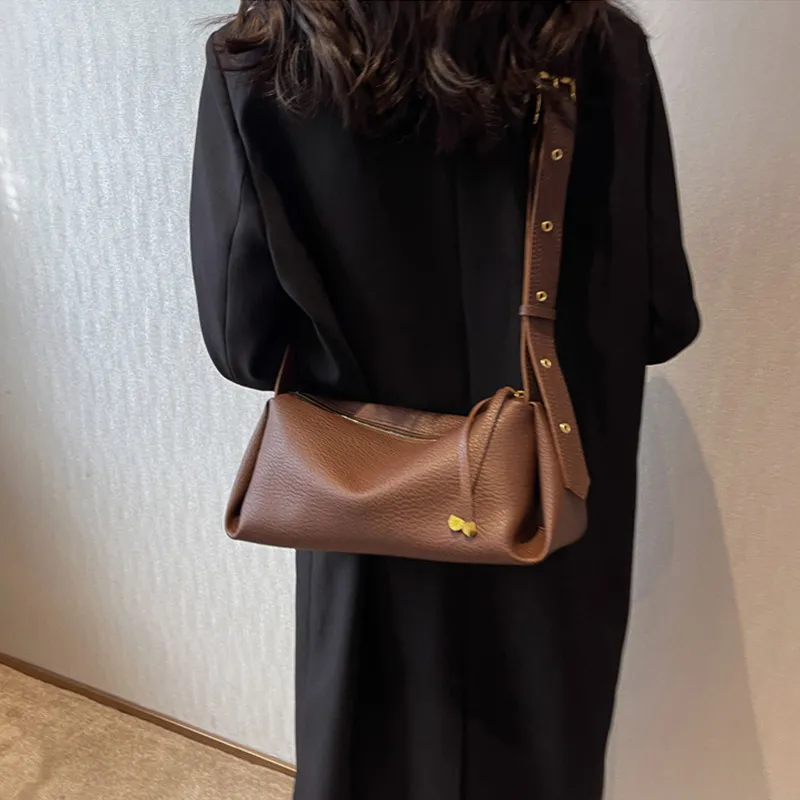 JANE KLAIN Synthetic Leather Shoulder Bag Women's White/Coffee/Black-9