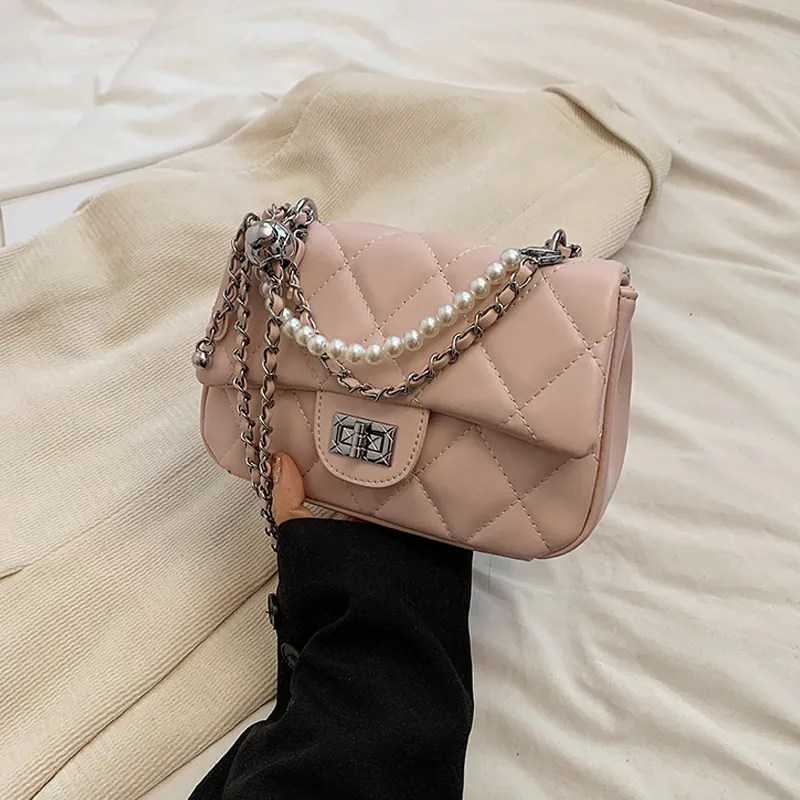 JANE KLAIN Synthetic Leather Patchwork Fabric Crossbody Handbags Regular Women's Flesh Pink/Ecru/Silver/Black-4