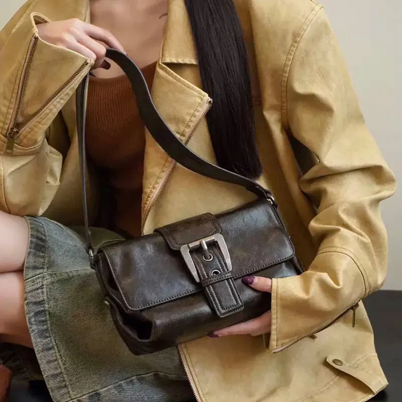 JANE KLAIN Synthetic Leather Shoulder Bag Women's Coffee-3