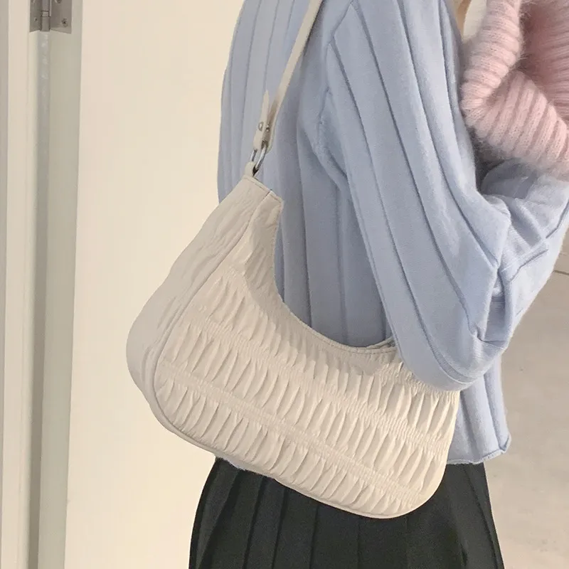 JANE KLAIN Synthetic Leather, Textile Mosaic Shoulder Bag Regular Women's White/Pink-4