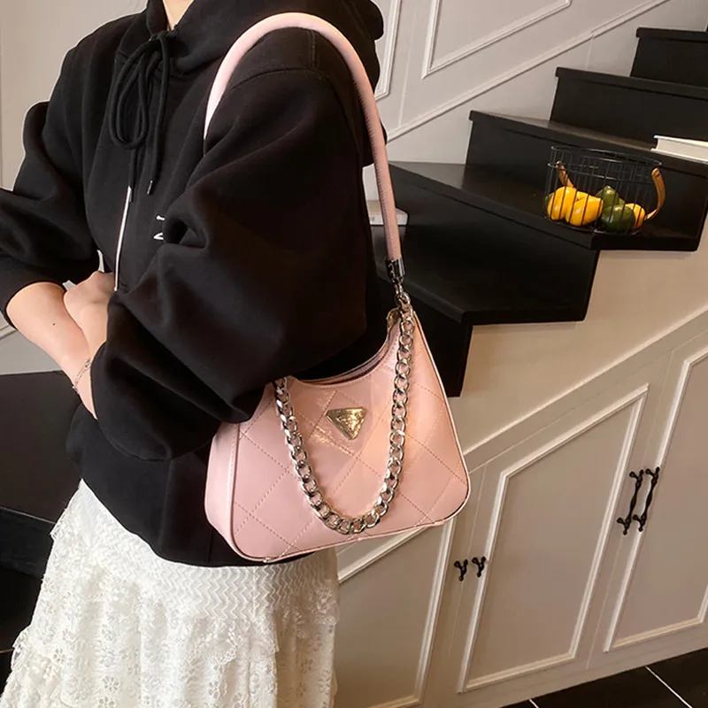 JANE KLAIN Synthetic Leather Underarm Shoulder Bag Women's Black/White/Silver/Pink-21