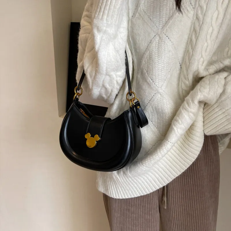 JANE KLAIN PU Saddle Bag Shoulder Bag Crossbody Bag Handbag Regular Women's Black/Brown-2