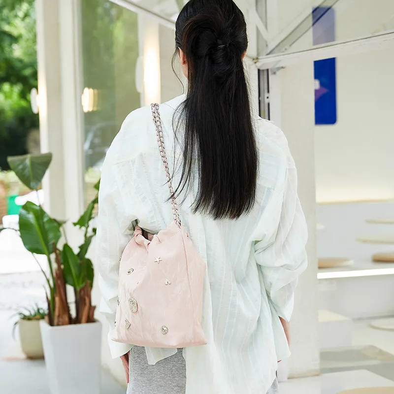 JANE KLAIN PU Shoulder Bag Tote Bag Shopping Bag Shoulder Bag Women's White/Silver/Pink/Black-16