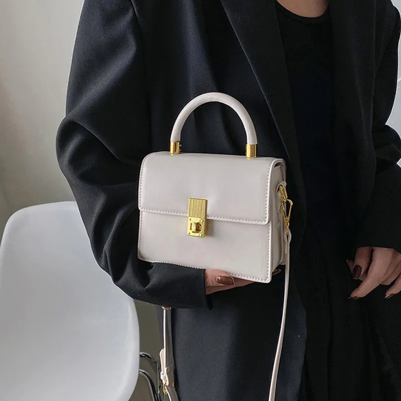 JANE KLAIN PU Small Square Bag One Shoulder Handbag Regular Women's White/Black/Coffee-5