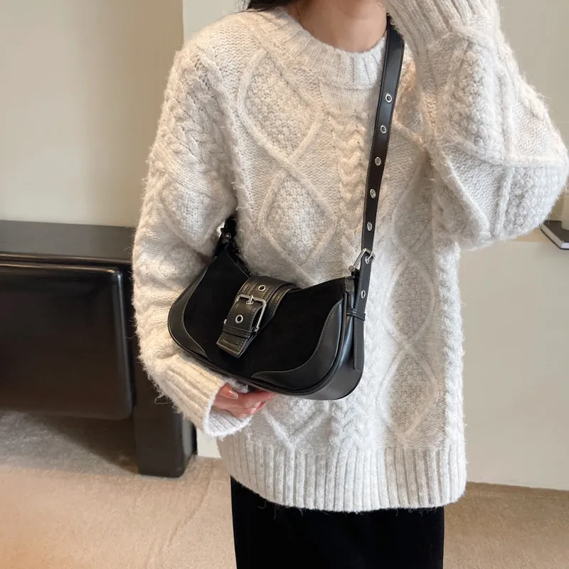 JANE KLAIN PU Shoulder Bag Crossbody Bag Small Square Bag Regular Women's Black/Brown-2