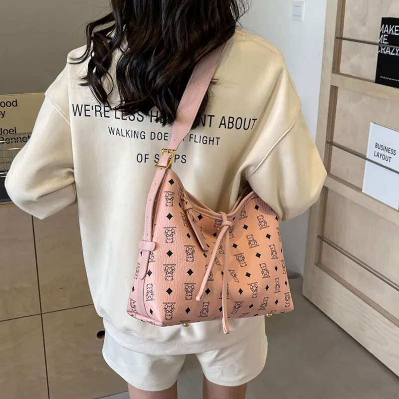 JANE KLAIN Synthetic Leather Shoulder Bag Regular Women's Light Brown/Pink/Black/Ecru-9