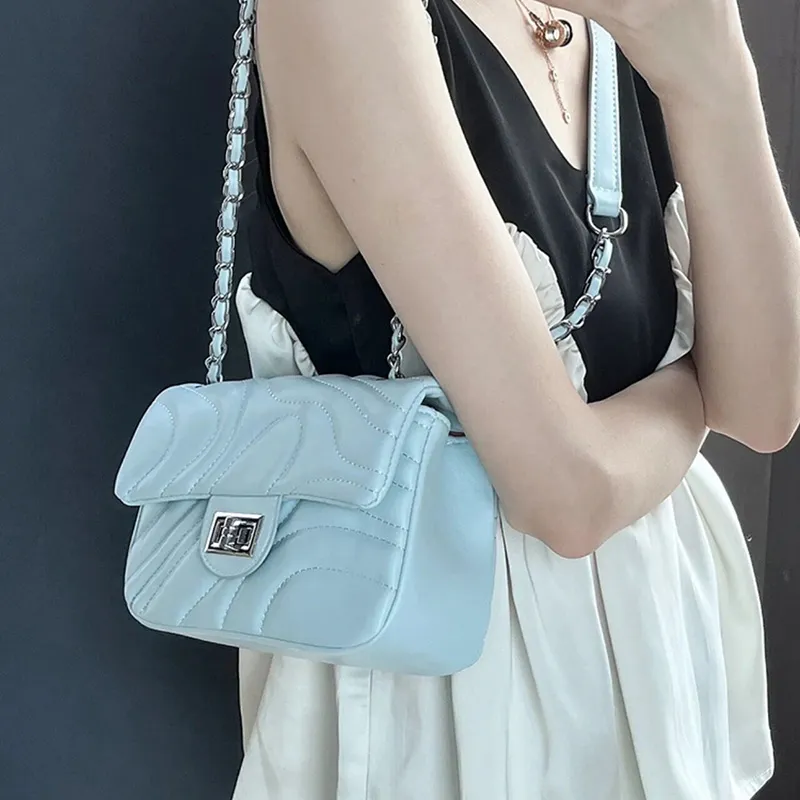 JANE KLAIN PU Crossbody Small Square Bag Regular Women's White/Black/Blue-29