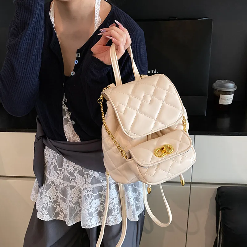 JANE KLAIN Synthetic Leather Backpack Regular Women's White/Pink/Black-3