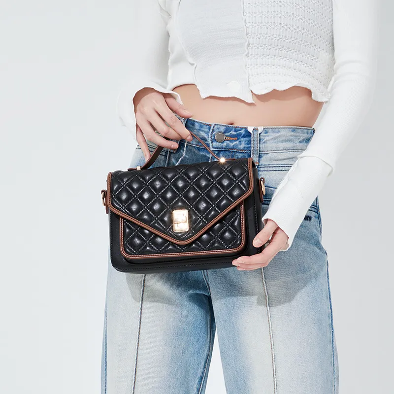 JANE KLAIN Synthetic Leather Handbag, Shoulder Bag, Crossbody Bag Women's White/Black-14