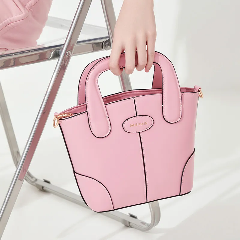 JANE KLAIN PU Women's Basket Bag, Crossbody Handbag Regular Women's Pink/White/Black-2