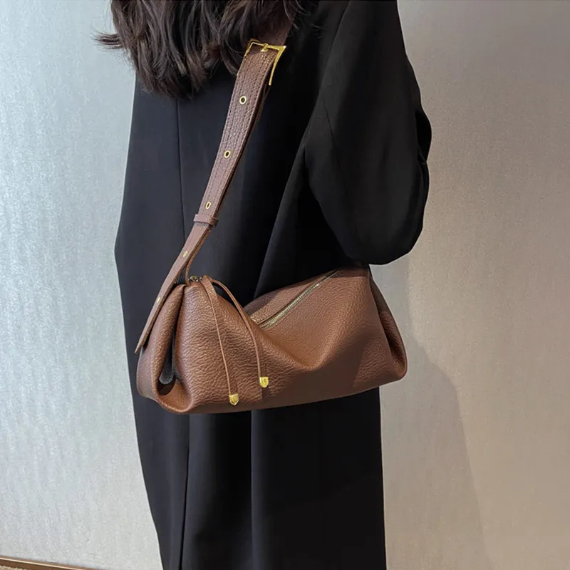 JANE KLAIN Synthetic Leather Shoulder Bag Women's White/Coffee/Black-11