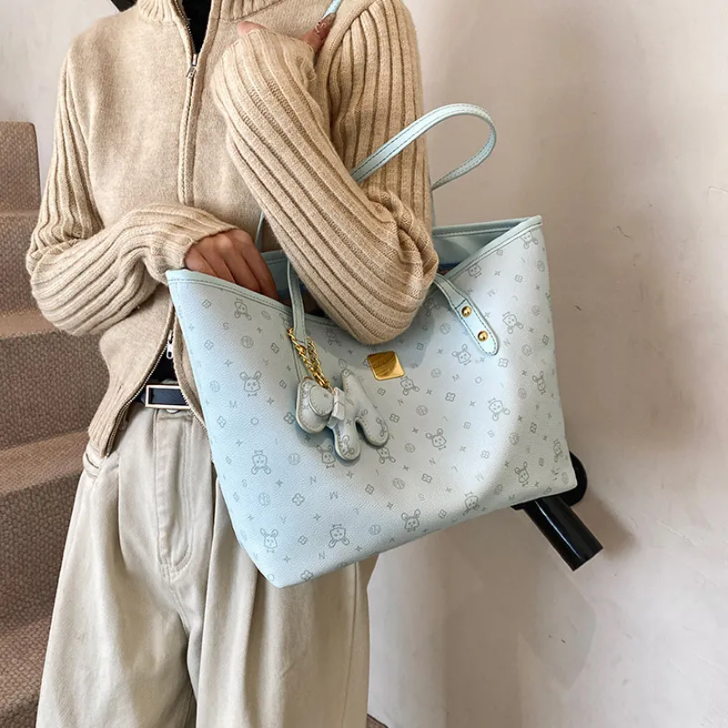 JANE KLAIN Synthetic Leather, Textile Mosaic Tote Bag, Shopping Bag, Shoulder Bag Regular Women's Ecru/Pink/Blue-14