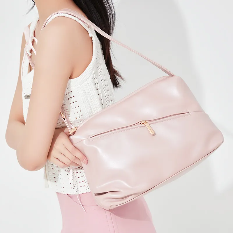 JANE KLAIN PU Tote Bag, Shoulder Bag Women's Pink/Ecru-1
