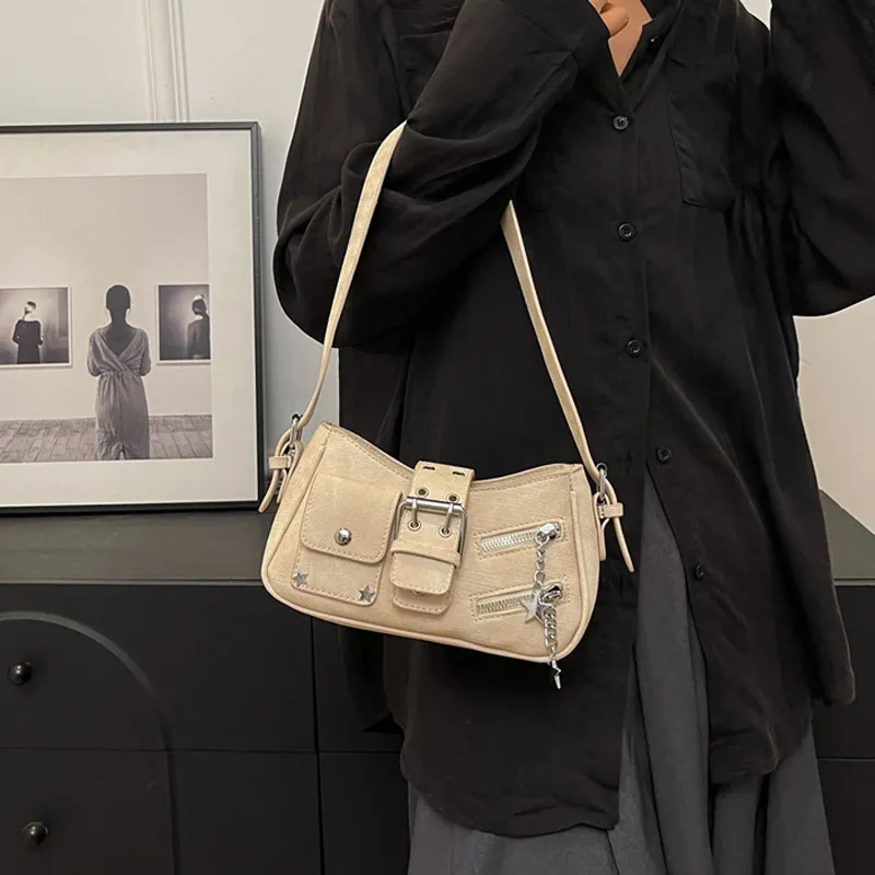 JANE KLAIN Synthetic Leather Shoulder Bag Regular Women's Light Blue/Dark Blue/Khaki/Ecru-20