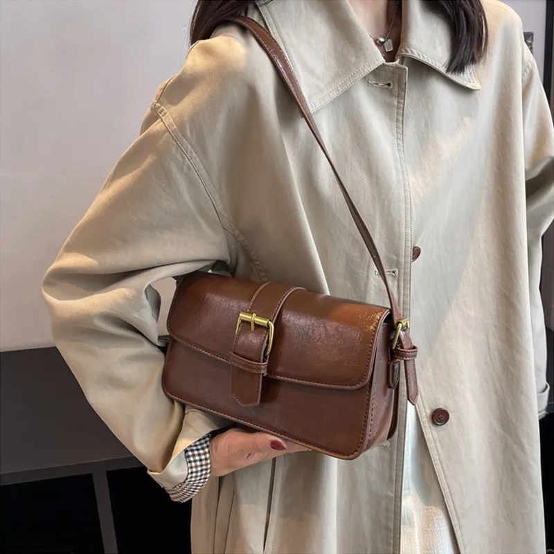 JANE KLAIN PU Small Square Bag Shoulder Bag Women's Black/Coffee/White-10