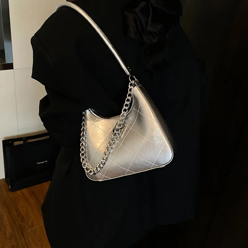 JANE KLAIN Synthetic Leather Underarm Shoulder Bag Women's Black/White/Silver/Pink-15