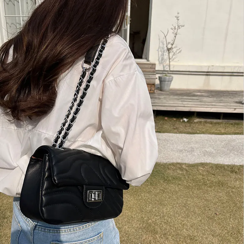 JANE KLAIN PU Crossbody Small Square Bag Regular Women's White/Black/Blue-18