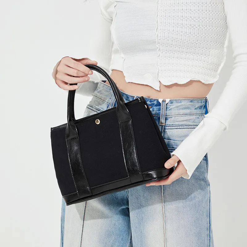 JANE KLAIN Fabric One Shoulder Handbag Women's Black/White-1