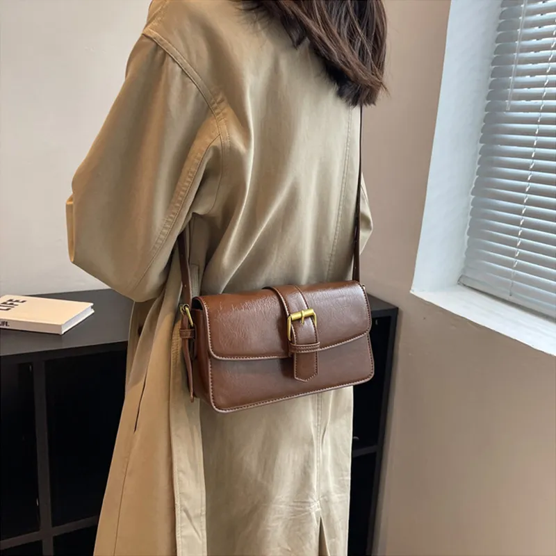 JANE KLAIN PU Small Square Bag Shoulder Bag Women's Black/Coffee/White-13